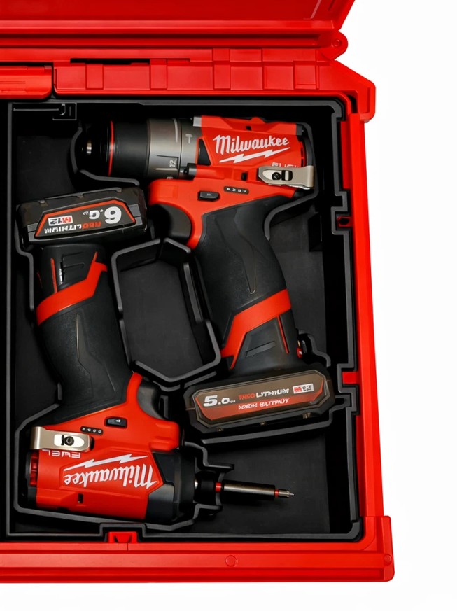 M12 Gen 3 Drill and impact Organizer for Milwaukee Packout insert 2 and 3 Drawer