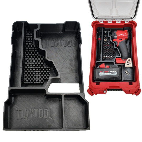 M18 Fuel 1/4" Hex Impact Driver Organizer for Milwaukee Compact Packout insert