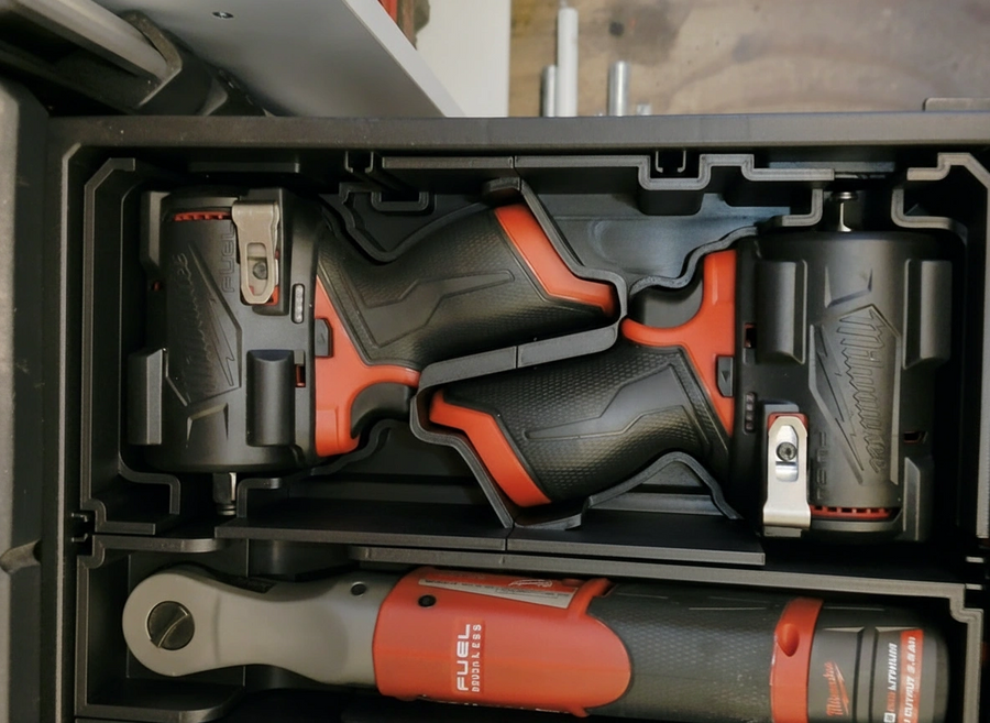 Milwaukee PACKOUT Drawer Insert – M12 FUEL Gen 3 Impact Wrench Set (Insert Only)