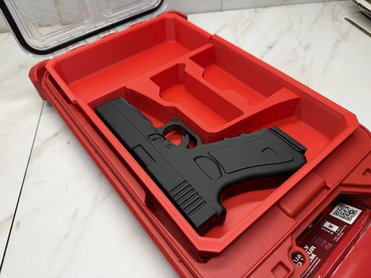 Milwaukee Packout 3d Printed Full Size Pistol Gun Tray for 48-22-8436 RED