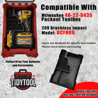 20V Brushless Impact (DCF809) Organizer for Milwaukee Compact Packout  (Insert O