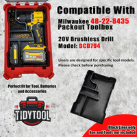 20V Brushless Drill (DCD794) Organizer for Milwaukee Compact Packout (Insert Onl