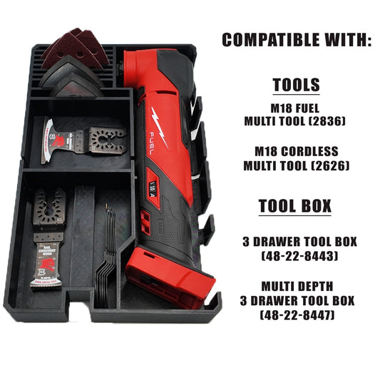 M18 Multitool Organizer for Milwaukee Packout insert 2 and 3 Drawer