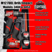 M12 Drill Driver Organizer for Milwaukee Packout insert 2 and 3 Drawer