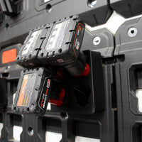 Packout Wall M12 Battery Holder Quad Mount (Large and Small Batteries)