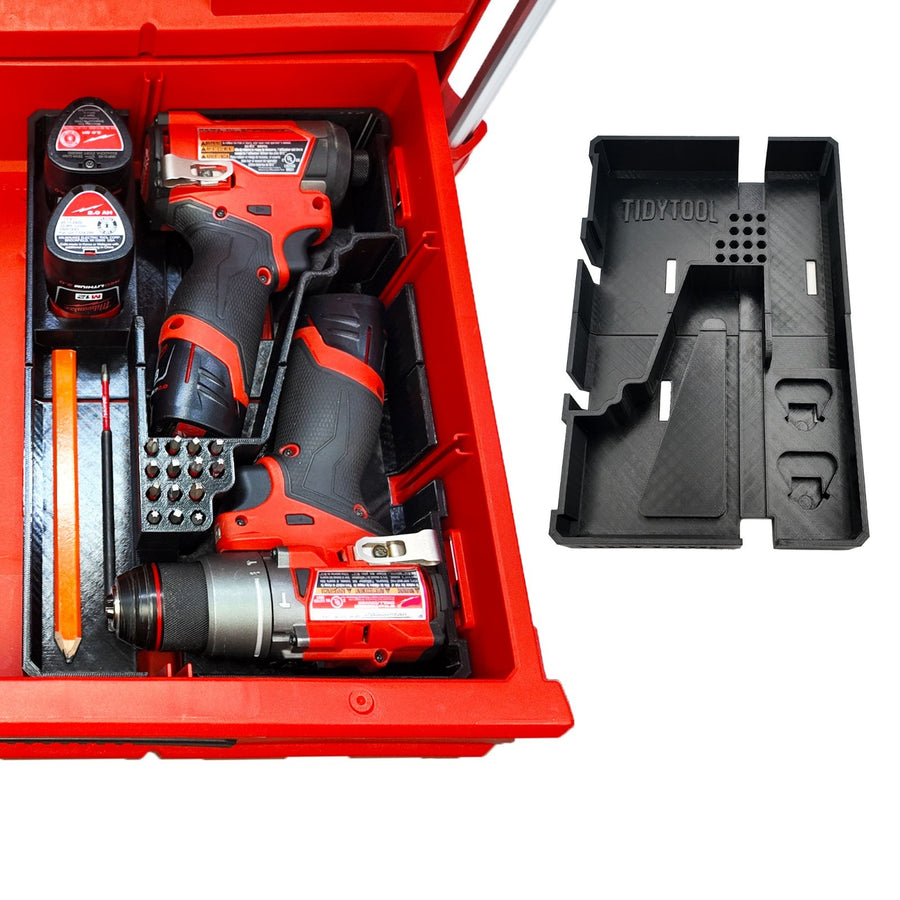 M12 Drill Driver Organizer for Milwaukee Packout insert 2 and 3 Drawer