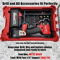 M18 Fuel 1/4" Hex Impact Driver Organizer for Milwaukee Compact Packout insert
