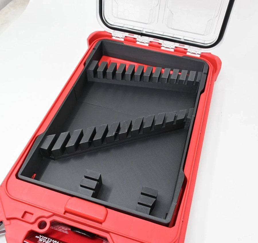14 Piece Wrench Organizer for Milwaukee PACKOUT Low Profile Bin (Insert Only) BK