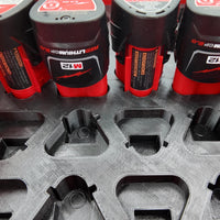 M12 Small Battery Organizer for Milwaukee Compact Packout insert