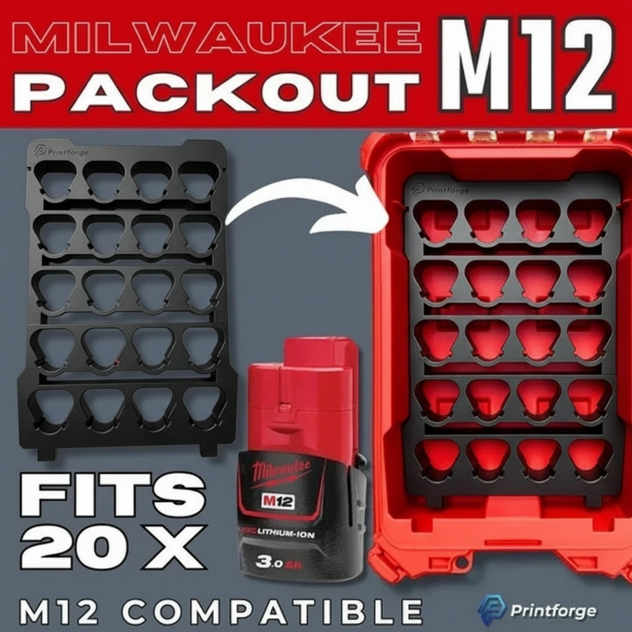 Milwaukee M12 Battery Insert for PACKOUT Compact Organizer (Insert Only)