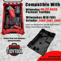 M18 Grinder Organizer for Milwaukee Compact Packout insert 2686-20 and 2880-20