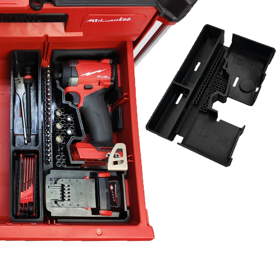 M18 Fuel 1/4" Hex Impact Driver Organizer for Milwaukee Packout 2 and 3 insert V