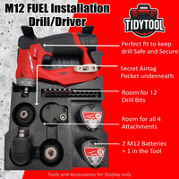 M12 Fuel Installation Drill Organizer for Milwaukee Compact Packout insert 2505