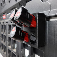 Packout Wall M12 Battery Holder Quad Mount (Small Batteries)